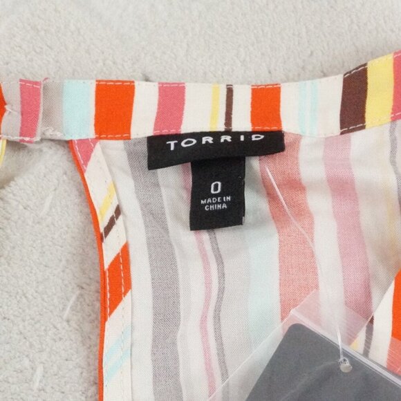 Torrid mini Challis Halter Neck Mini Dress Womens 0X Striped Multi Color - Picture 4 of 12